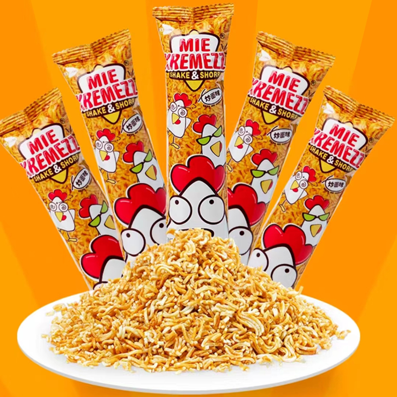 MieKremezz印尼进口小鸡干脆面零食干吃方便面整箱装小吃休闲食品
