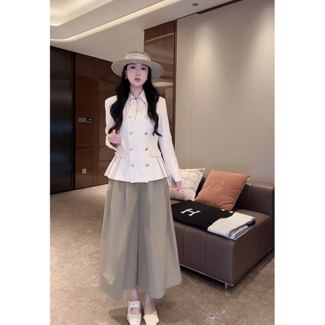 Dali plus lyocell acetate short lapel windbreaker women's summer white-breasted waist slim coat