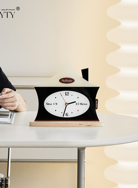 TEBO入户玄关时钟创意摆件家居客厅电视柜摆台式座钟装饰品