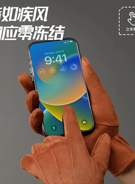 男士新款保暖手套男款2026新款冬骑车防风防寒加厚麂皮绒骑行御寒