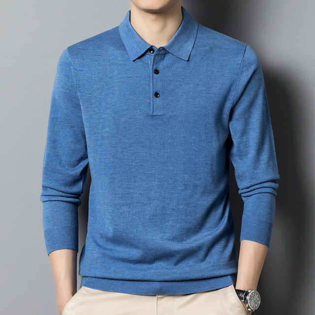 Lomon cardigan polo shirt knitted men's autumn style