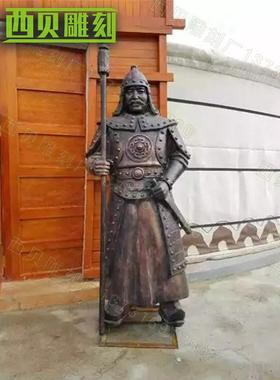 铸铜古代武士雕塑摆件古代人物铸铜雕塑户外景观广场酒店门口摆件