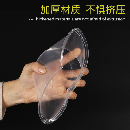 圆形1000一次性餐盒打包外卖塑料透明加厚带盖商用快餐酱料饭盒 - 图2