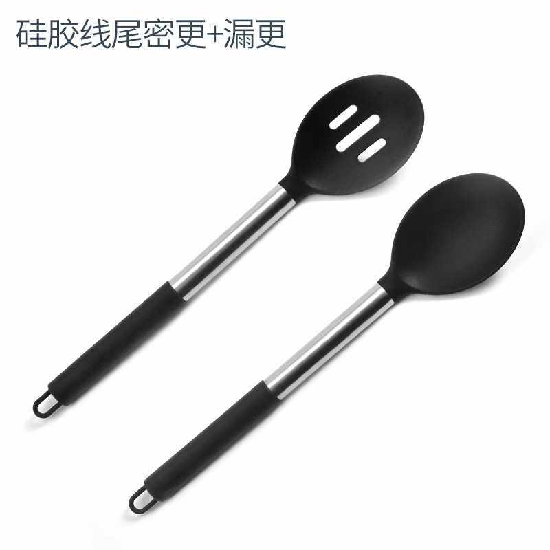 新款直销线尾硅胶厨房烹饪用具漏更密更沙拉勺烘焙搅拌不粘锅厨具,淘宝优惠券,粉丝福利购,淘宝优惠卷