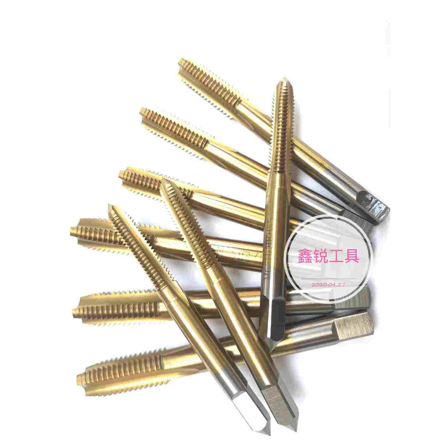 贝诺尔镀钛丝锥钢件专用攻丝机用丝锥先端直槽攻丝m3m4m5m6m8m10 - 图0