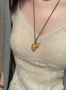 金包银葫芦吊坠项链毛衣链男女款