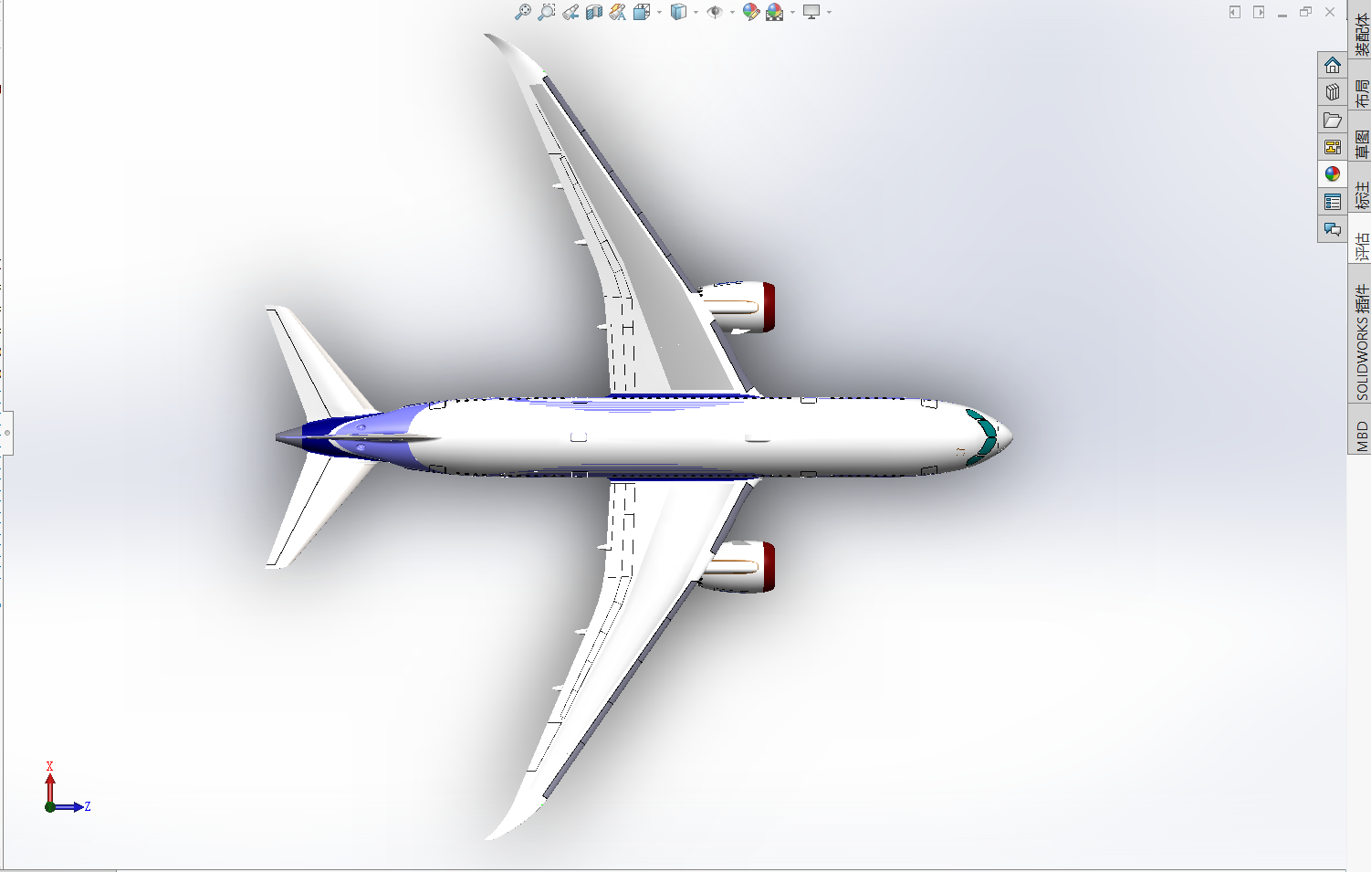 波音787飞机客机三维模型3D数模图纸Solidworks STEP STL - 图2