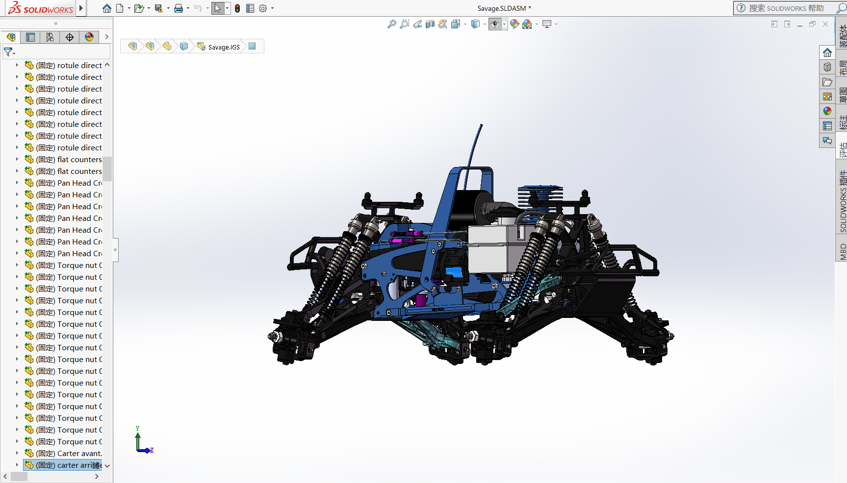 hpi savage遥控车车模图纸3D建模模型1/8燃油车RC solidworks stp - 图0