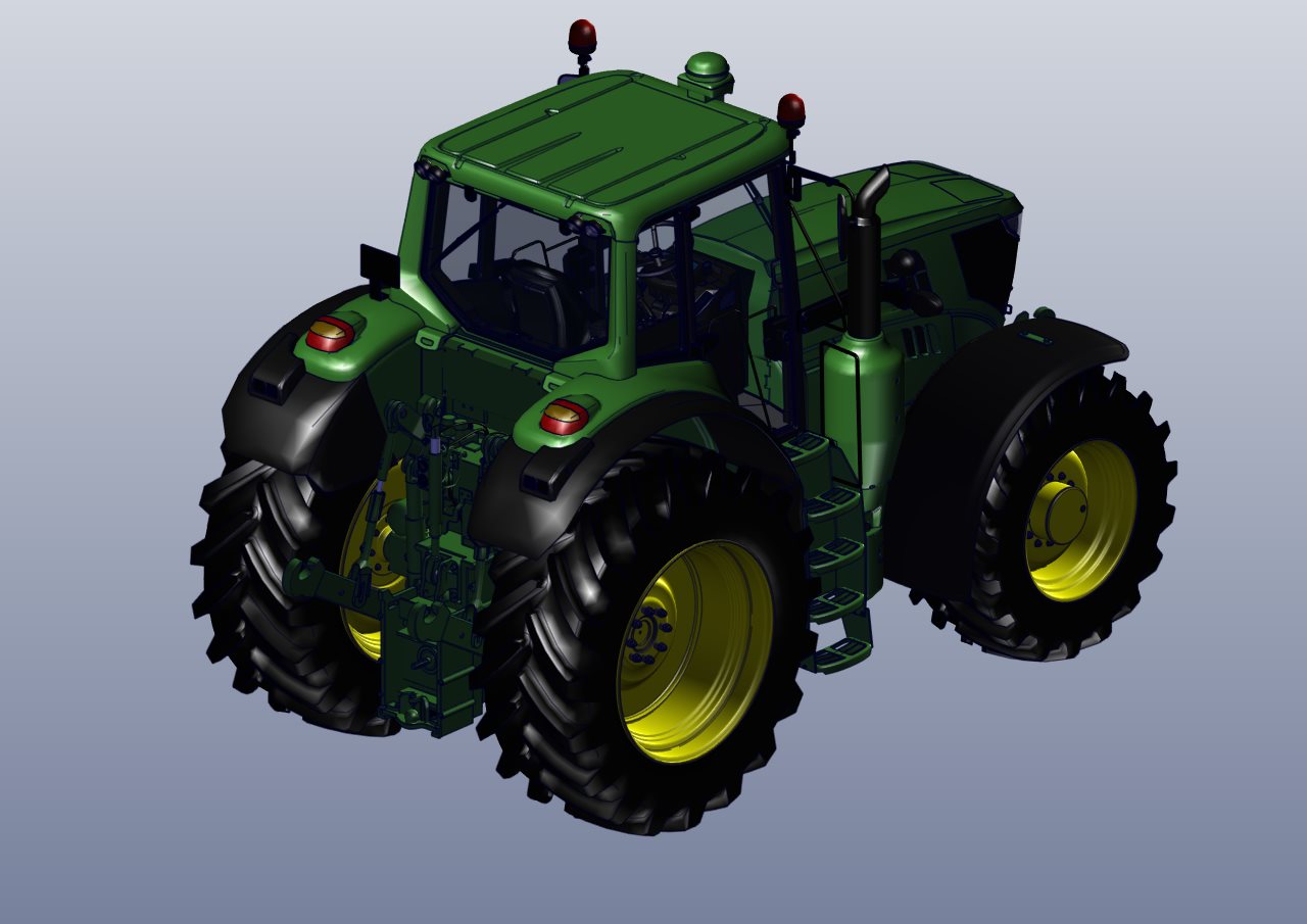 约翰迪尔John Deere拖拉机模型3D数模图纸三维建模装配图 STP - 图2