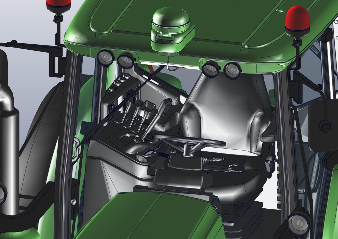 约翰迪尔John Deere拖拉机模型3D数模图纸三维建模装配图 STP - 图0