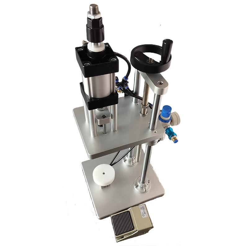 桌面式半自动香水扎盖机手动卡口香水瓶封口机脚踏小型气动扎盖机 - 图3