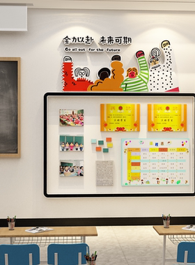 教室布置装饰黑板报班级文化墙面贴纸荣誉公告栏学生作品展示班
