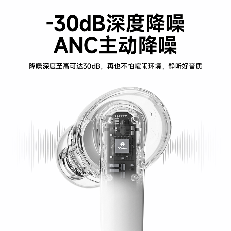 QQ音乐ET51蓝牙耳机无线入耳式游戏降噪2025新款超长续航大电量
