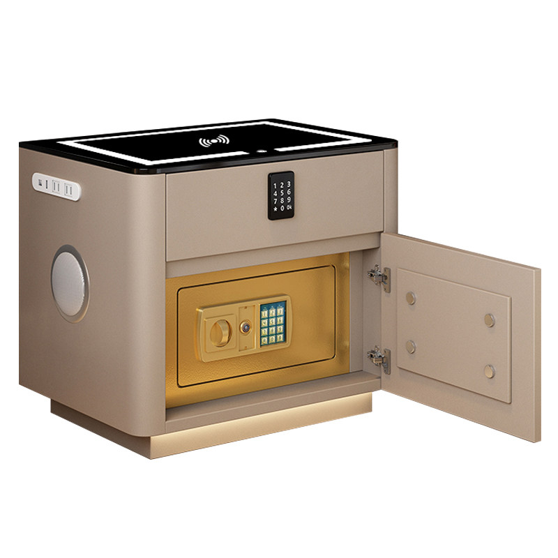 智能实木床头柜保险箱一体简约家用卧室带锁轻奢高级感小型收纳柜,淘宝优惠券,粉丝福利购,淘宝优惠卷