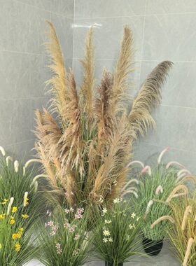 仿真芦苇干花假花北欧ins风客厅玄关插花橱窗隔断装饰绿植造景