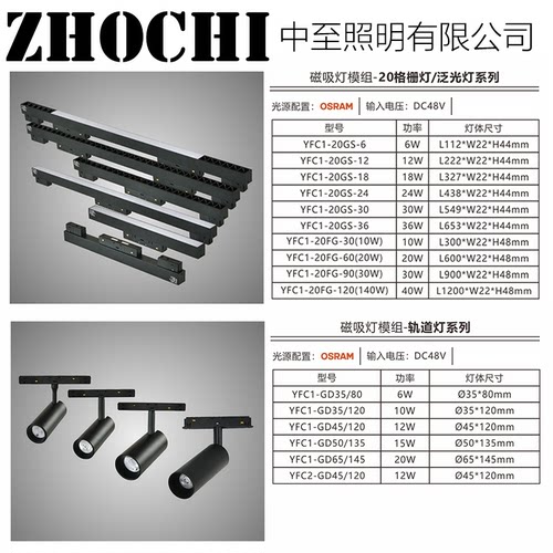 嵌入式磁吸轨道灯射灯格栅灯格珊灯泛光灯磁吸轨道明装2.5MM加厚 - 图0