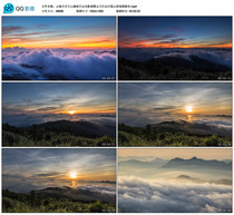 Cloud Sea Sky Great Mountain Forest Sunrise Light And Shadow Early Morning Sunrise Sunrise Sunset Clouds video material