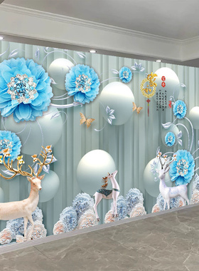3D立体玫瑰花自粘墙贴背景墙