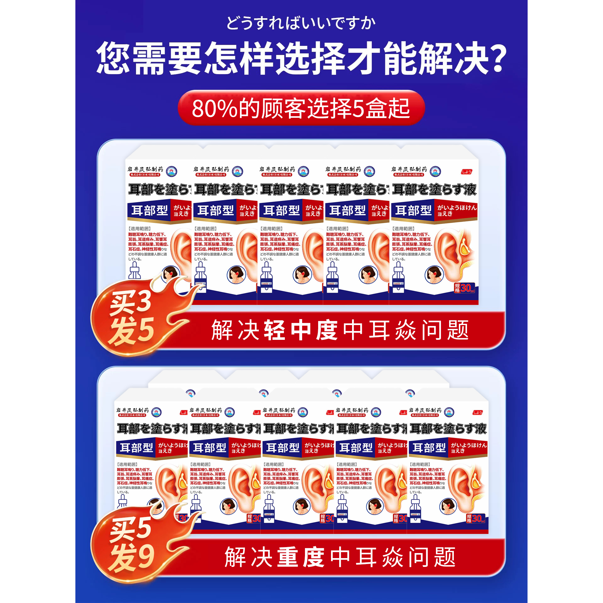 岩井昃弘制药神经性耳鸣滴耳液耳康耳朵止痒成人专用清洁软化耳屎 - 图1