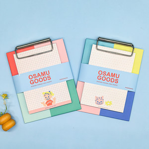 晨光 原田治 98K板夹拍纸本迷你便携50张便签方格/点阵金属夹口袋硬纸底板中小学生使用BQ0121文具