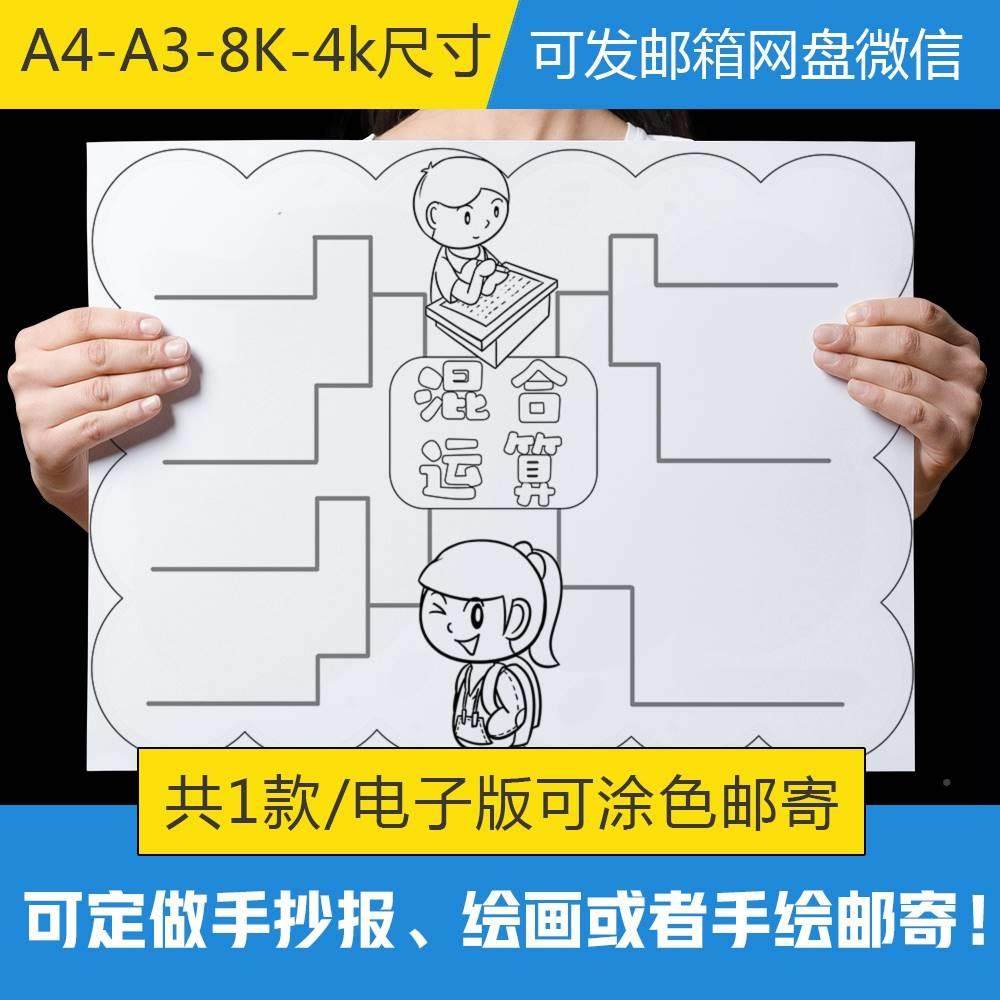 人教版二年级数学下册第五单元混合运算思维导图手抄报电子版小报,淘宝优惠券,粉丝福利购,淘宝优惠卷