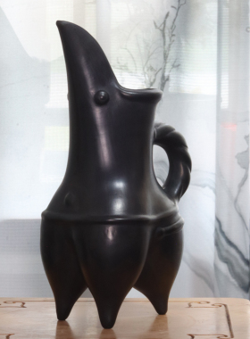 山东省博物馆文创陶鬶摆件济南特色龙山黑陶非遗手工艺品仿古器物