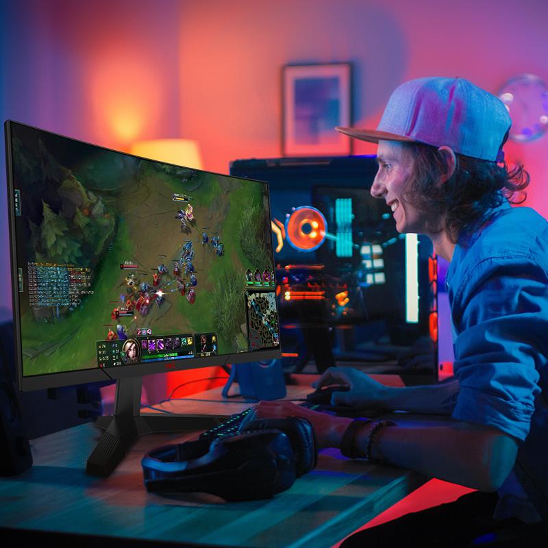 HKC显示器27英寸2K180HZ白色电竞240HZ电脑IG27Q曲面4K屏幕G27H2 - 图0