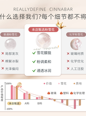 天然粉雪花水晶散珠DIY饰品配件