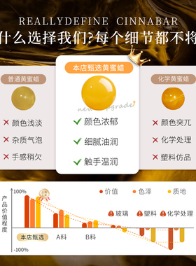 黄蜜蜡手串黄色圆珠手链正品蜜蜡散珠DIY饰品配件文玩手链送礼物