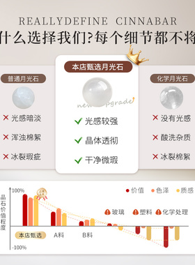 天然白月光散珠diy手工串珠配件手链女正品月光石手串送女友礼物