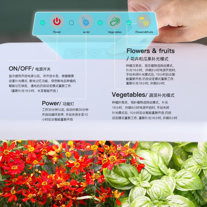 欧林泽室内智能花盆水培种菜机无土栽培设备植物观察盆蔬菜种植箱