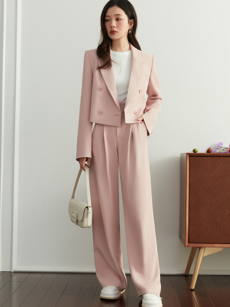 VIVICATHY休闲垂感直筒阔腿裤