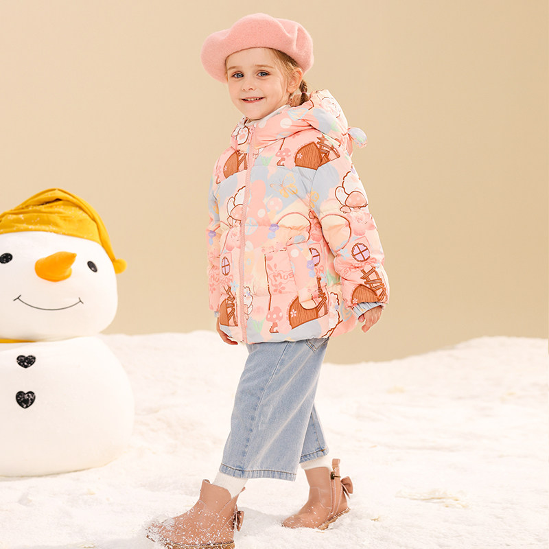 儿童羽绒服男童女童宝宝冬季新款洋气宽松加厚保暖连帽中小童外套,淘宝优惠券,粉丝福利购,淘宝优惠卷