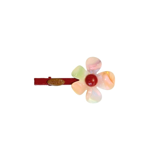 韩国东大门新款小众设计感炫彩色花朵发夹少女感刘海碎发夹头饰 - 图3