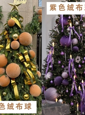 圣诞节红丝绒球装饰摆件