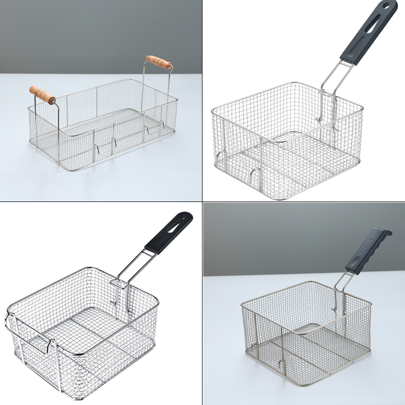 加固电炸炉炸篮油炸锅网筛沥油挂篮电炸锅滤油网薯条炸筐框方型款