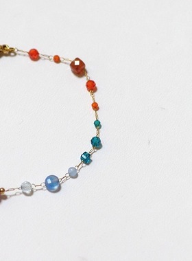 女天然石精致甜美彩色手链手串