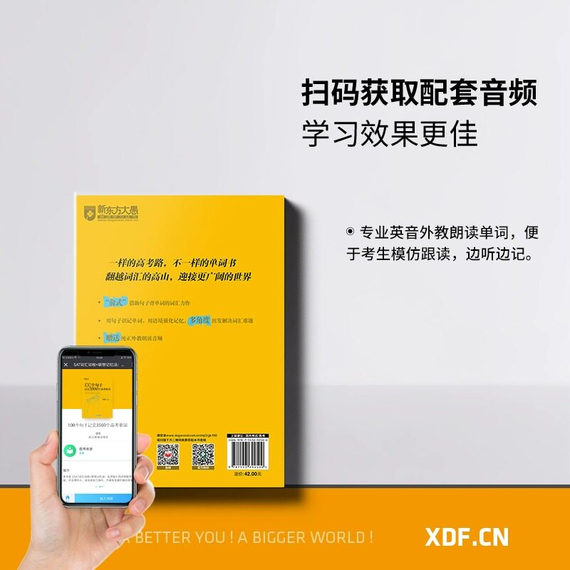 新东方100个句子记完3500个高考单词俞敏洪高中生短语高频听力语法词汇手册乱序版阅读理解专项训练必背默写本考纲全攻略必备真题