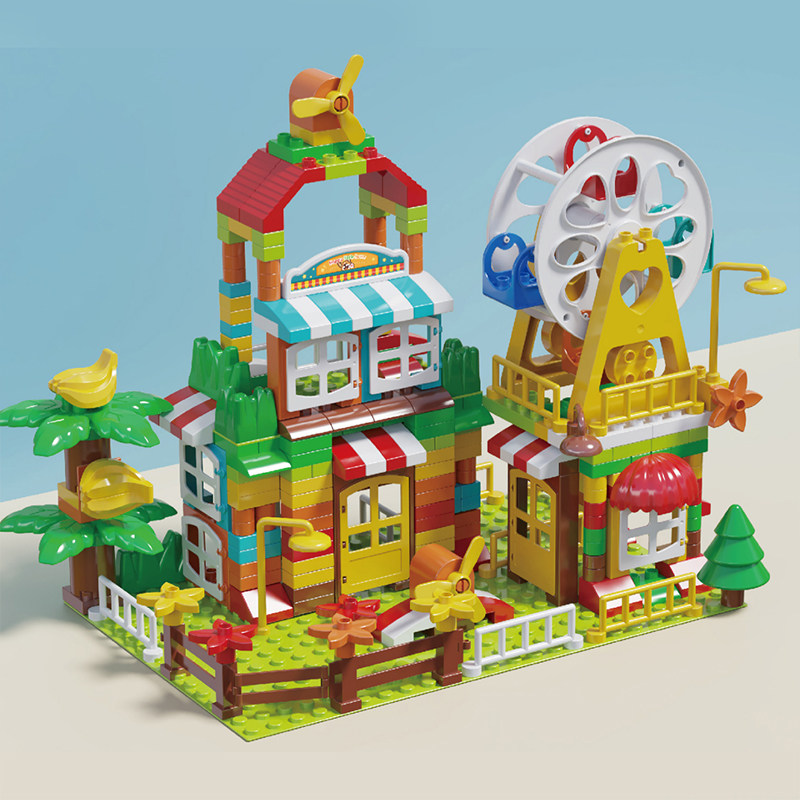 儿童玩具大颗粒积木桌子益智拼装滑道拼图3到6岁早教启蒙智力开发,淘宝优惠券,粉丝福利购,淘宝优惠卷