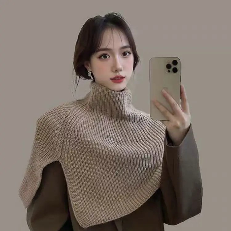 2026韩系套头高领围脖女冬季外搭保暖针织围巾护脖假领子披肩斗篷,淘宝优惠券,粉丝福利购,淘宝优惠卷