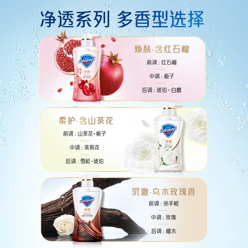 舒肤佳净透沐浴露红石榴山茶花乌木玫瑰持久留香添加果酸沐浴正品 - 图0