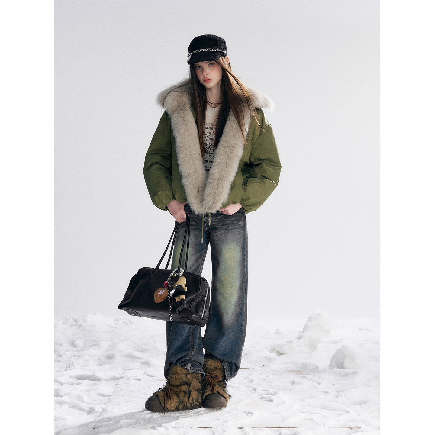 【所有女生的衣橱直播间】IHDXD复古绿毛领外套/咖色外套/牛仔裤,淘宝优惠券,粉丝福利购,淘宝优惠卷