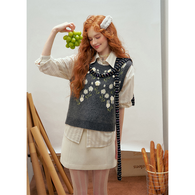 【所有女生的衣橱直播间】IHDXD花花开衫/花花背心/菱格毛衣/半裙