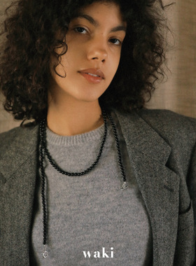 waki 黑玛瑙系列 黑玛瑙舞步/双层黑玛瑙 叠戴秋冬款串珠项链