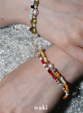 waki 旅行手记 Travel Notes 串珠手链可叠戴 四色入