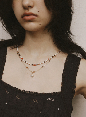 waki 奶油虎眼 天然石串珠套组项链多种戴法