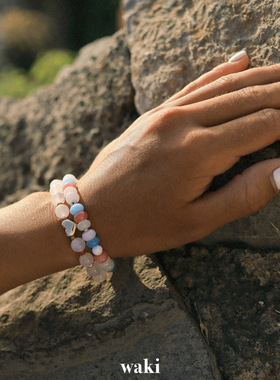 waki 贝壳俱乐部 Seashell Club 马卡龙色系天然石手工串珠手链