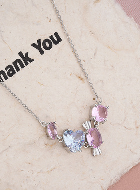 法国CoopKoop粉钻糖果项链女长款手链套装轻奢设计感可调节叠