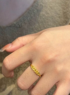 法国coopkoops925银古法沙金五帝钱铜钱戒指女小众设计高级感