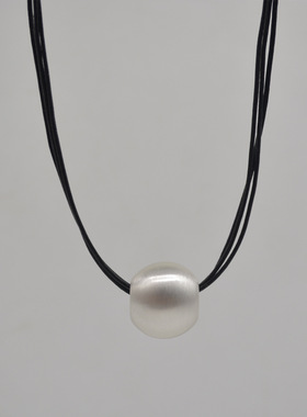 法国CoopKoop欧美拉丝金属圆球吊坠多层皮绳项链女小众独特个性